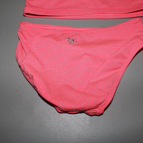 Pink & Silver 2 Pcs Justice Bikini Swimsuit Size 12 - Picture 7 of 11